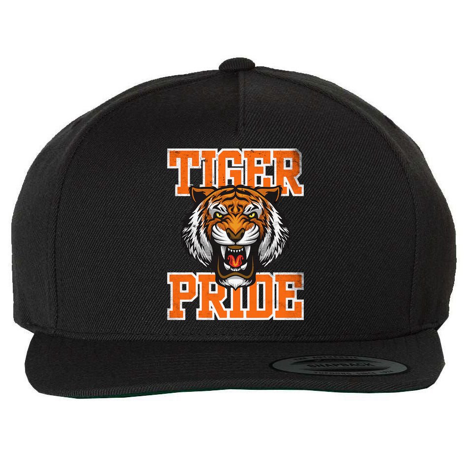 Retro Vintage Tiger Pride Tiger Mascot School Sports Team Wool Snapback Cap