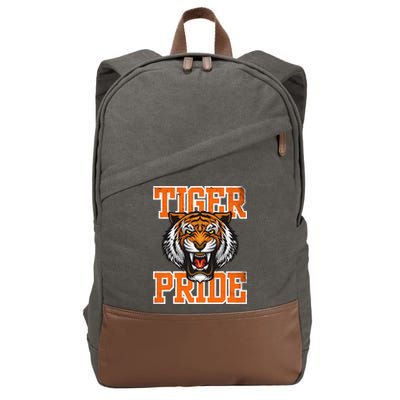 Retro Vintage Tiger Pride Tiger Mascot School Sports Team Cotton Canvas Backpack