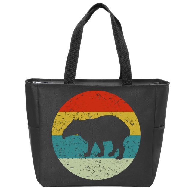 Retro Vintage Tapir Zip Tote Bag