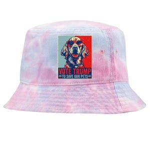 Retro Vote Trump To Save Our Pets Trump Usa President 2024 Tie-Dyed Bucket Hat