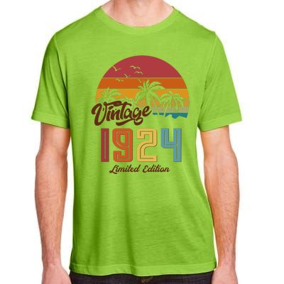 Retro Vintage Tropical Palm Trees Limited Edition 1924 100th Birthday Adult ChromaSoft Performance T-Shirt