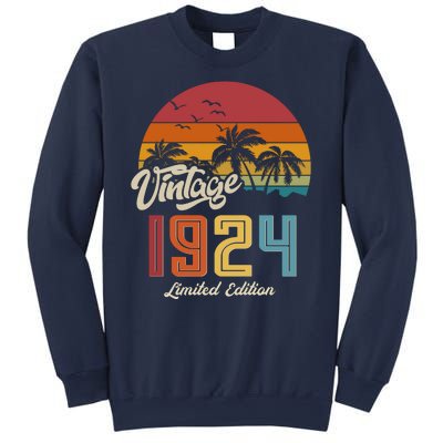 Retro Vintage Tropical Palm Trees Limited Edition 1924 100th Birthday Sweatshirt