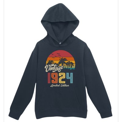 Retro Vintage Tropical Palm Trees Limited Edition 1924 100th Birthday Urban Pullover Hoodie