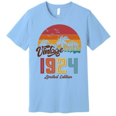 Retro Vintage Tropical Palm Trees Limited Edition 1924 100th Birthday Premium T-Shirt