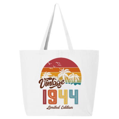 Retro Vintage Tropical Palm Trees Limited Edition 1944 80th Birthday 25L Jumbo Tote