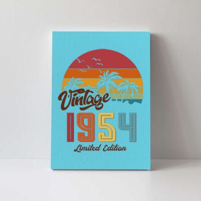 Retro Vintage Tropical Palm Trees Limited Edition 1954 70th Birthday Canvas