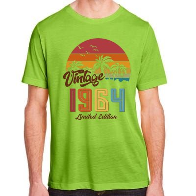 Retro Vintage Tropical Palm Trees Limited Edition 1964 60th Birthday Adult ChromaSoft Performance T-Shirt