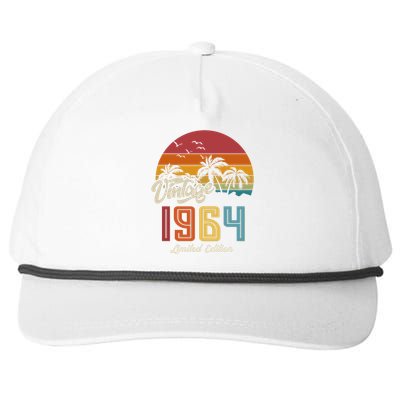 Retro Vintage Tropical Palm Trees Limited Edition 1964 60th Birthday Snapback Five-Panel Rope Hat