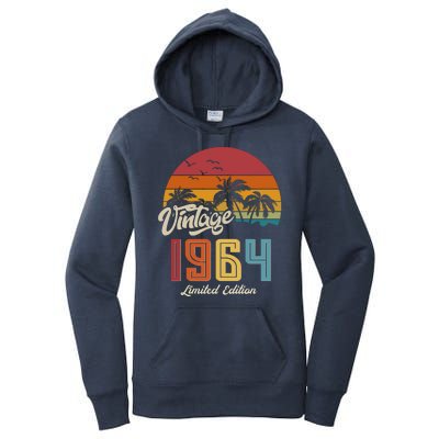 Retro Vintage Tropical Palm Trees Limited Edition 1964 60th Birthday Women's Pullover Hoodie