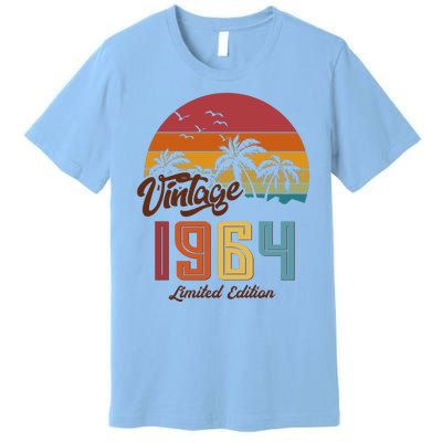 Retro Vintage Tropical Palm Trees Limited Edition 1964 60th Birthday Premium T-Shirt