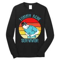 Retro Vintage Tummy Ache Survivor My Stomach Hurt Funny Gift Long Sleeve Shirt