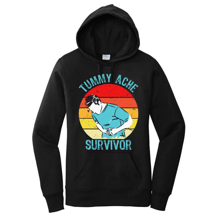 Retro Vintage Tummy Ache Survivor My Stomach Hurt Funny Gift Women's Pullover Hoodie