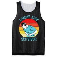 Retro Vintage Tummy Ache Survivor My Stomach Hurt Funny Gift Mesh Reversible Basketball Jersey Tank