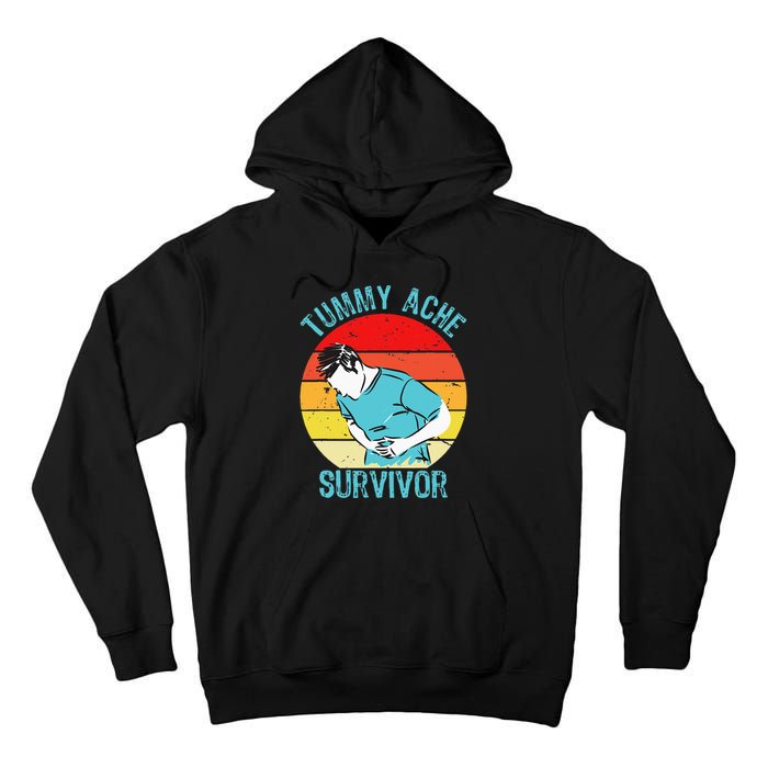 Retro Vintage Tummy Ache Survivor My Stomach Hurt Funny Gift Tall Hoodie