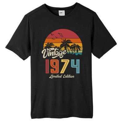 Retro Vintage Tropical Palm Trees Limited Edition 1974 50th Birthday Tall Fusion ChromaSoft Performance T-Shirt