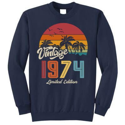 Retro Vintage Tropical Palm Trees Limited Edition 1974 50th Birthday Sweatshirt