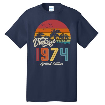 Retro Vintage Tropical Palm Trees Limited Edition 1974 50th Birthday Tall T-Shirt