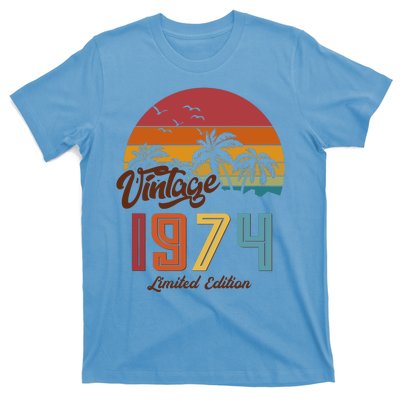 Retro Vintage Tropical Palm Trees Limited Edition 1974 50th Birthday T-Shirt