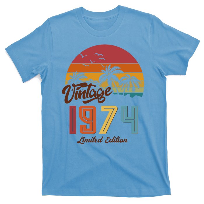 Retro Vintage Tropical Palm Trees Limited Edition 1974 50th Birthday T-Shirt