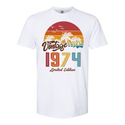 Retro Vintage Tropical Palm Trees Limited Edition 1974 50th Birthday Softstyle CVC T-Shirt