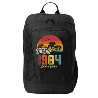 Retro Vintage Tropical Palm Trees Limited Edition 1984 40th Birthday City Backpack