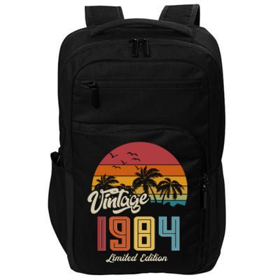 Retro Vintage Tropical Palm Trees Limited Edition 1984 40th Birthday Impact Tech Backpack