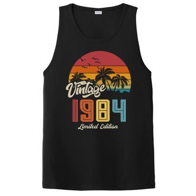 Retro Vintage Tropical Palm Trees Limited Edition 1984 40th Birthday PosiCharge Competitor Tank