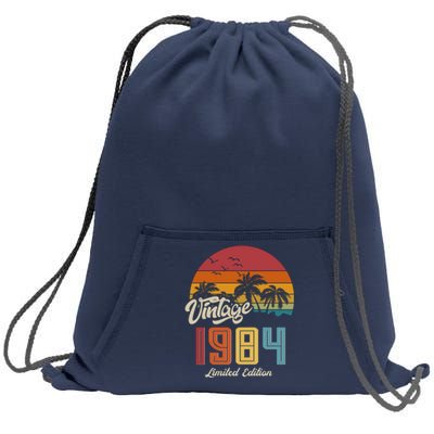 Retro Vintage Tropical Palm Trees Limited Edition 1984 40th Birthday Sweatshirt Cinch Pack Bag