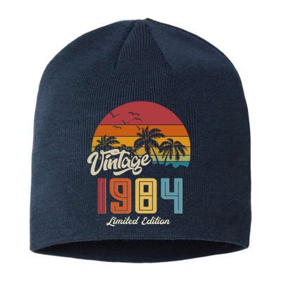 Retro Vintage Tropical Palm Trees Limited Edition 1984 40th Birthday Sustainable Beanie