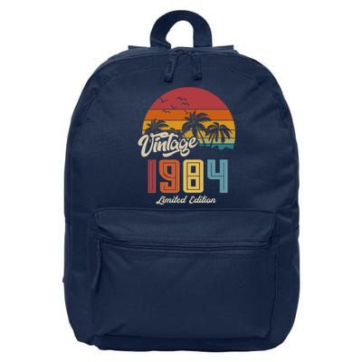 Retro Vintage Tropical Palm Trees Limited Edition 1984 40th Birthday 16 in Basic Backpack