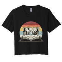 Retro Vintage Theology Matters Reformed Christian Women's Crop Top Tee