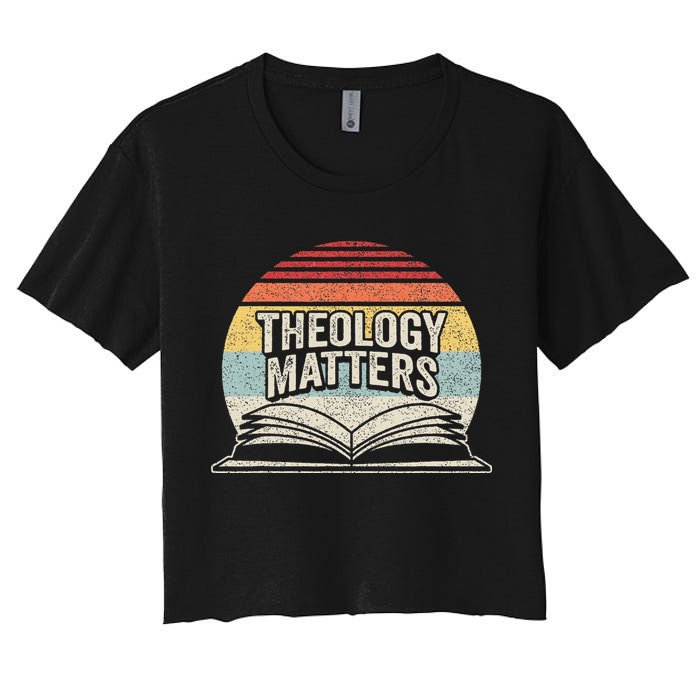 Retro Vintage Theology Matters Reformed Christian Women's Crop Top Tee