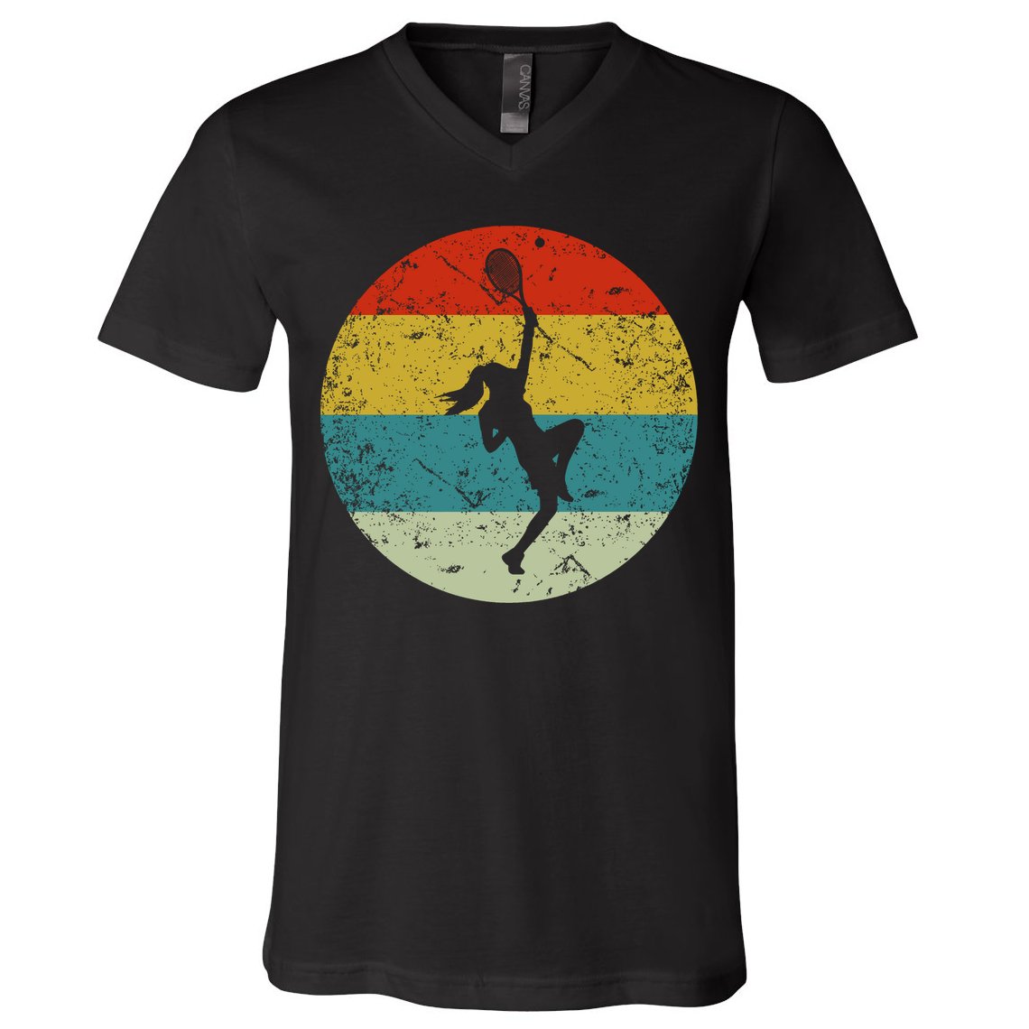 Retro Vintage Tennis V-Neck T-Shirt