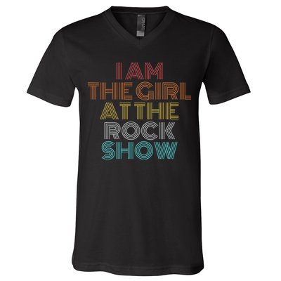 Retro Vintage The Girl At The R.O.C.K Show V-Neck T-Shirt