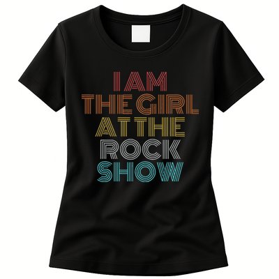 Retro Vintage The Girl At The R.O.C.K Show Womens T-Shirt
