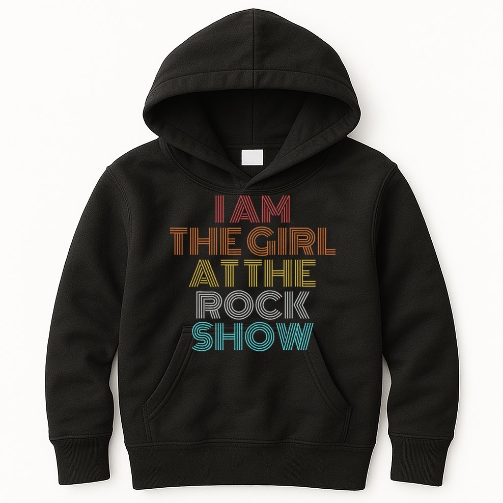 Retro Vintage The Girl At The R.O.C.K Show Kids Hoodie