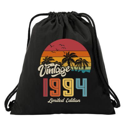 Retro Vintage Tropical Palm Trees Limited Edition 1994 30th Birthday Drawstring Bag