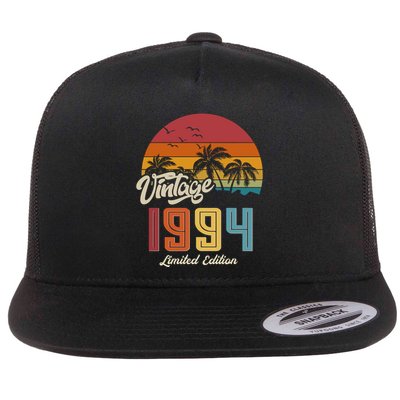 Retro Vintage Tropical Palm Trees Limited Edition 1994 30th Birthday Flatbill Hat
