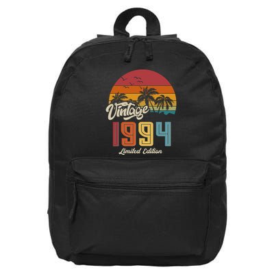 Retro Vintage Tropical Palm Trees Limited Edition 1994 30th Birthday 16 in Basic Backpack