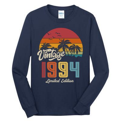 Retro Vintage Tropical Palm Trees Limited Edition 1994 30th Birthday Tall Long Sleeve T-Shirt