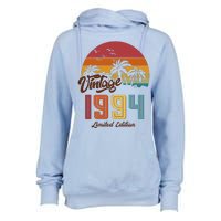 Retro Vintage Tropical Palm Trees Limited Edition 1994 30th Birthday Womens Funnel Neck Pullover Hood