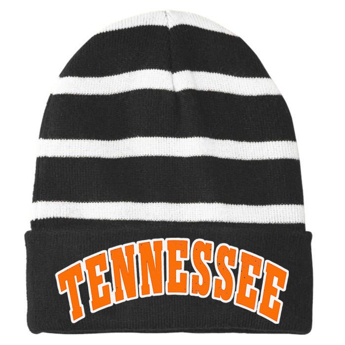 Retro Vintage Tennessee State Souvenir Gift Of Oklahoma Striped Beanie with Solid Band