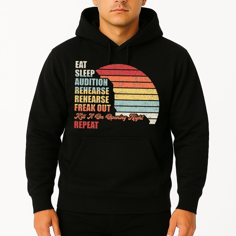 Retro Vintage Theater Geek Musical Life Eat Sleep Theatre Hoodie