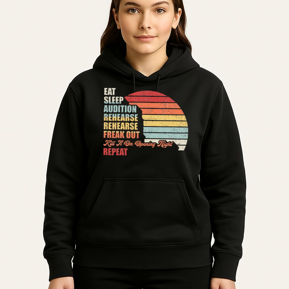 Retro Vintage Theater Geek Musical Life Eat Sleep Theatre Hoodie
