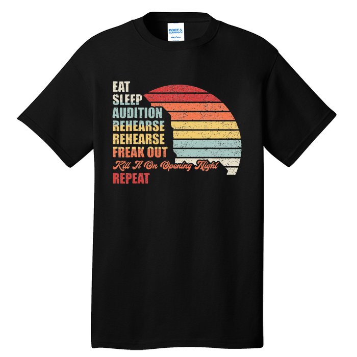 Retro Vintage Theater Geek Musical Life Eat Sleep Theatre Tall T-Shirt