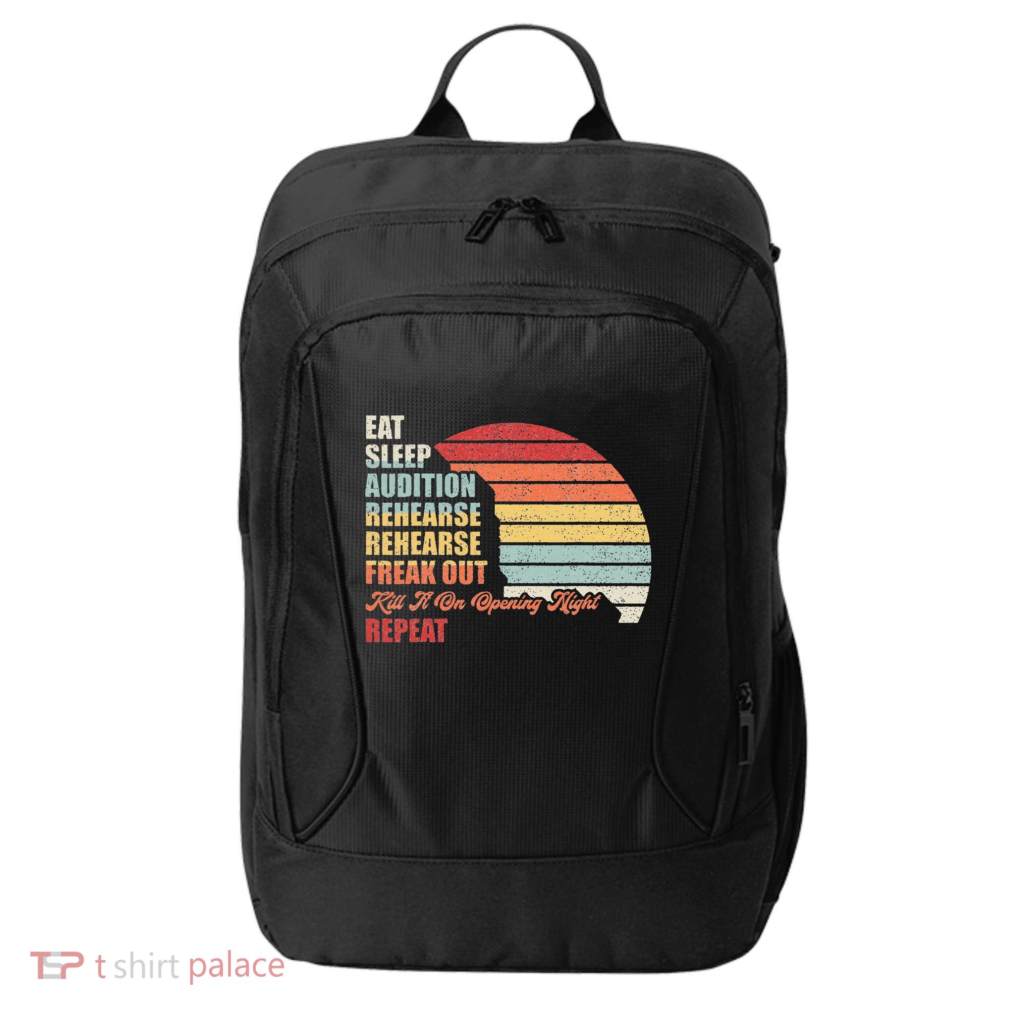 Retro Vintage Theater Geek Musical Life Eat Sleep Theatre City Backpack