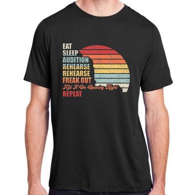 Retro Vintage Theater Geek Musical Life Eat Sleep Theatre Adult ChromaSoft Performance T-Shirt