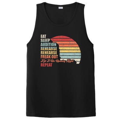 Retro Vintage Theater Geek Musical Life Eat Sleep Theatre PosiCharge Competitor Tank