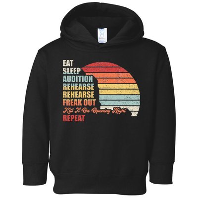 Retro Vintage Theater Geek Musical Life Eat Sleep Theatre Toddler Hoodie