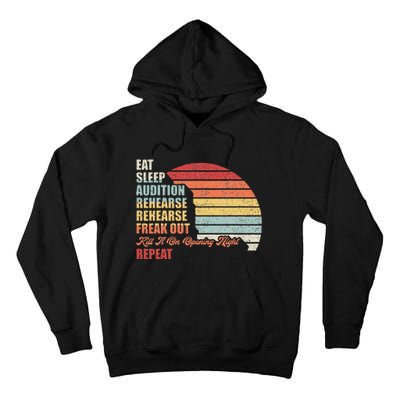 Retro Vintage Theater Geek Musical Life Eat Sleep Theatre Tall Hoodie